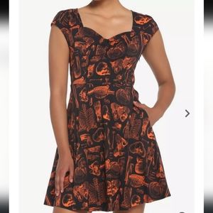Black & Orange Anatomy Dress